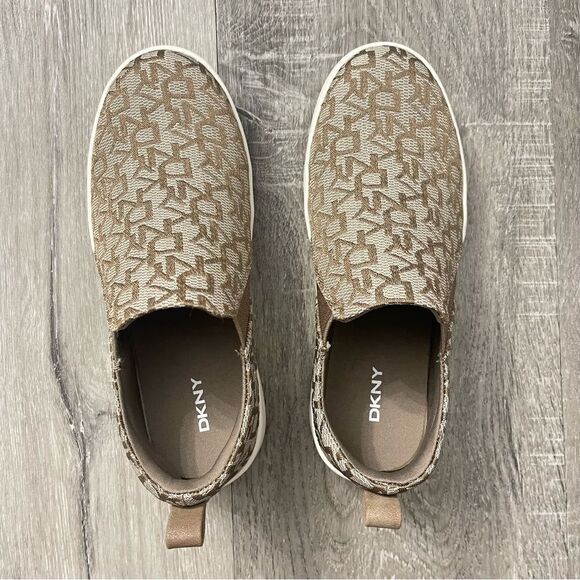 DKNY Girl’s Brown Cam Gore Logo Casual Platform Slip On Sneakers Size 1 - Picture 5 of 13